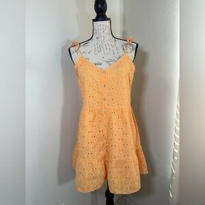 Blue Rain Peach Eyelet Mini Dress